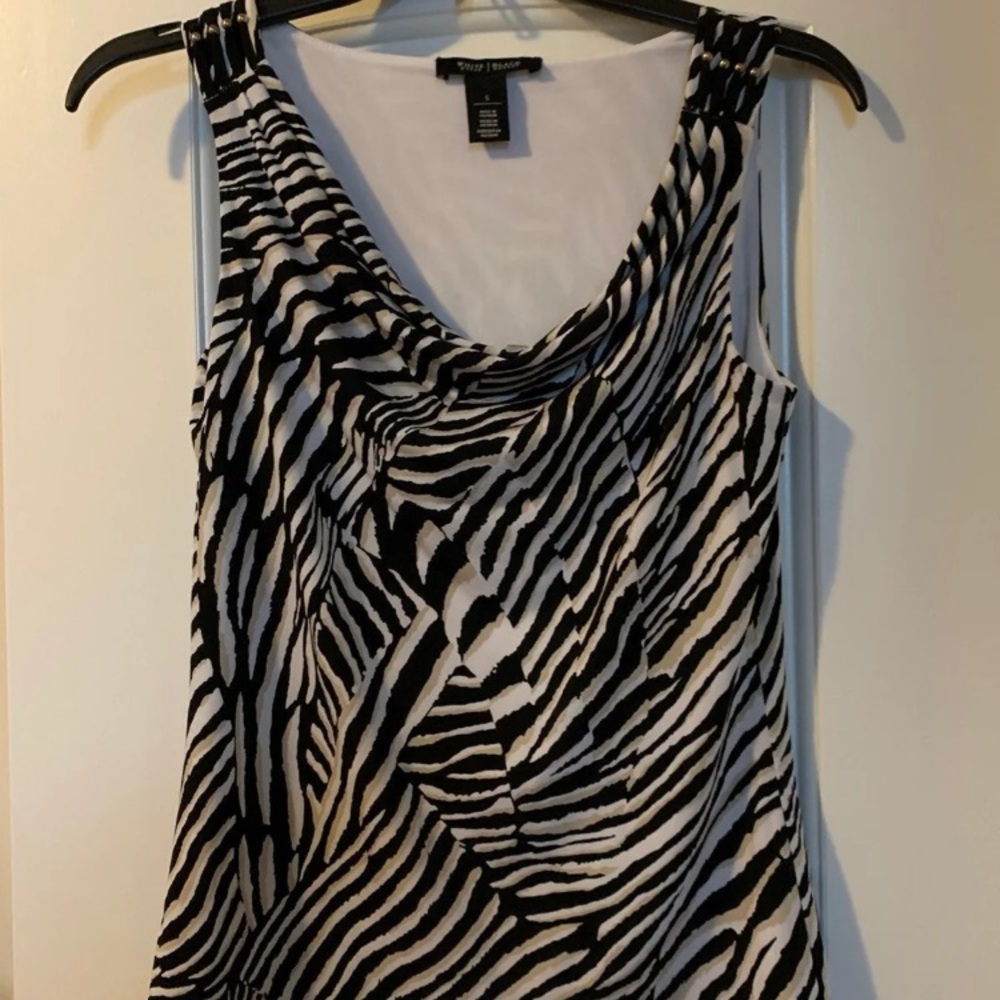 WHBM sleeveless drape front top